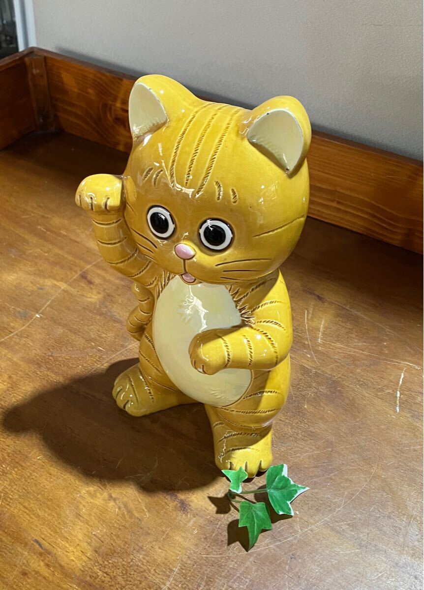 招き猫 両手 貯金箱 億万両】 縦 約33cm 横 約22cm 昭和レトロ