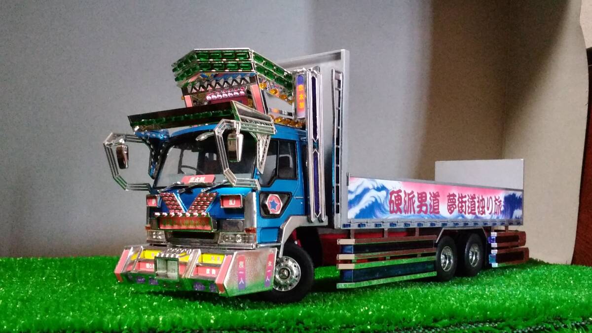 新品】アオシマ 1/32 NEW大型デコトラ 羅生門 平ボディタイプ 当時品の