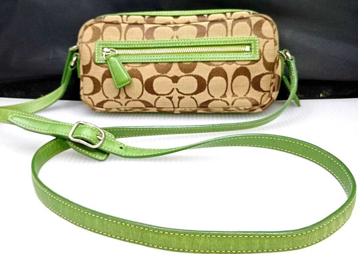 美品 COACH コーチ シグネチャー ショルダーバッグ 6616 ビンテージ 