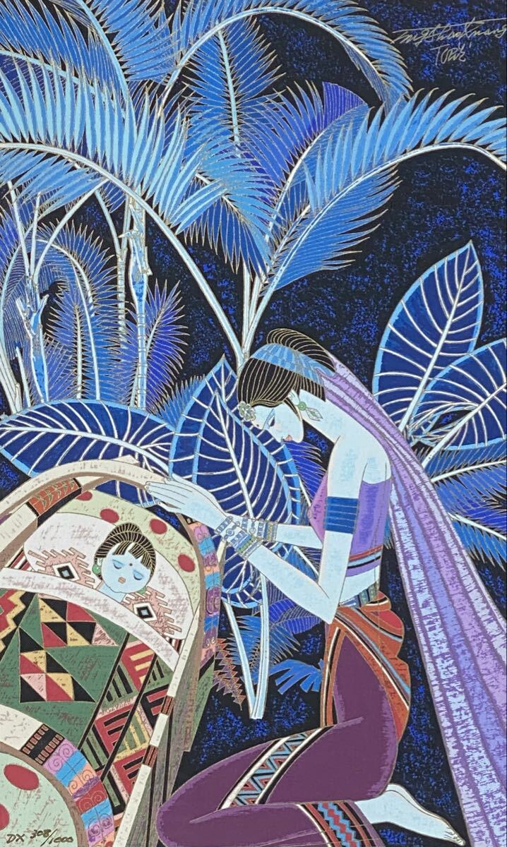 ∇花∇現代中国絵画の巨匠【丁紹光/ティンシャオカン】作 シルク