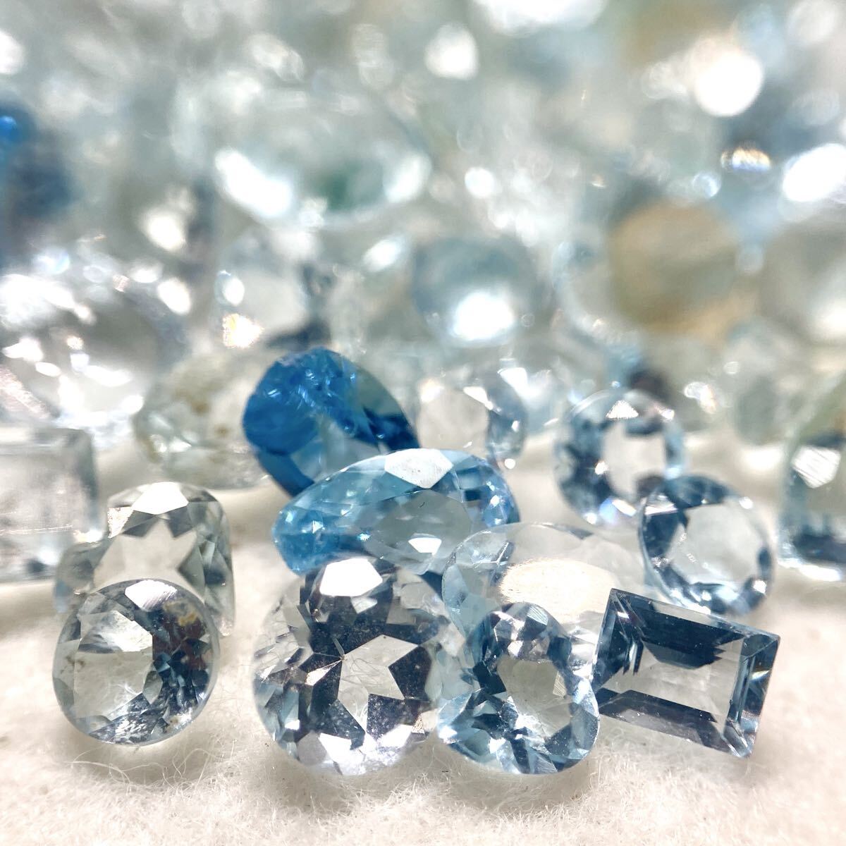 大量!!227ct!!□天然アクアマリン・ブルートパーズおまとめ□ ルース 