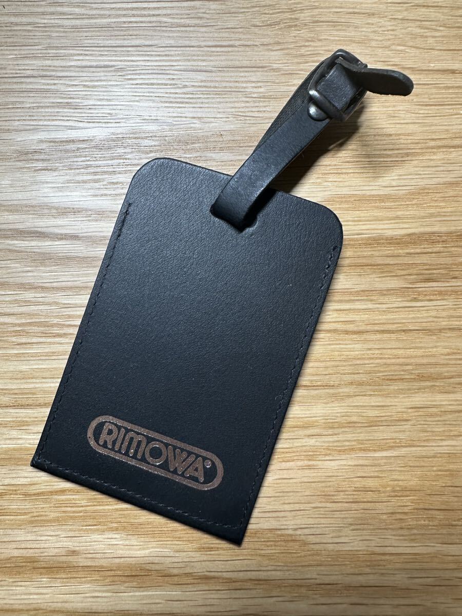 未使用に近い】RIMOWA リモワ ネームタグ ラゲージタグ レザー 黒 べ