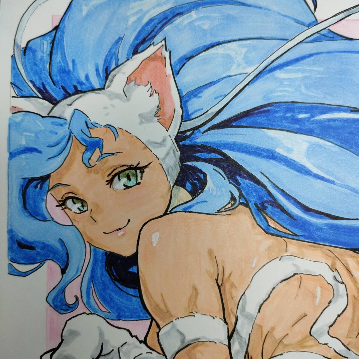 手描き イラスト オリジナル フェリシア ヴァンパイア 【コピック】 A4