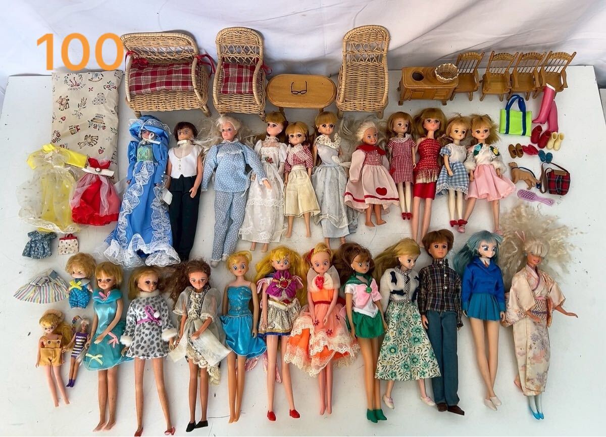 中古】タカラ バービー ジェニー エリー リカちゃん 10個 箱付 80年代 