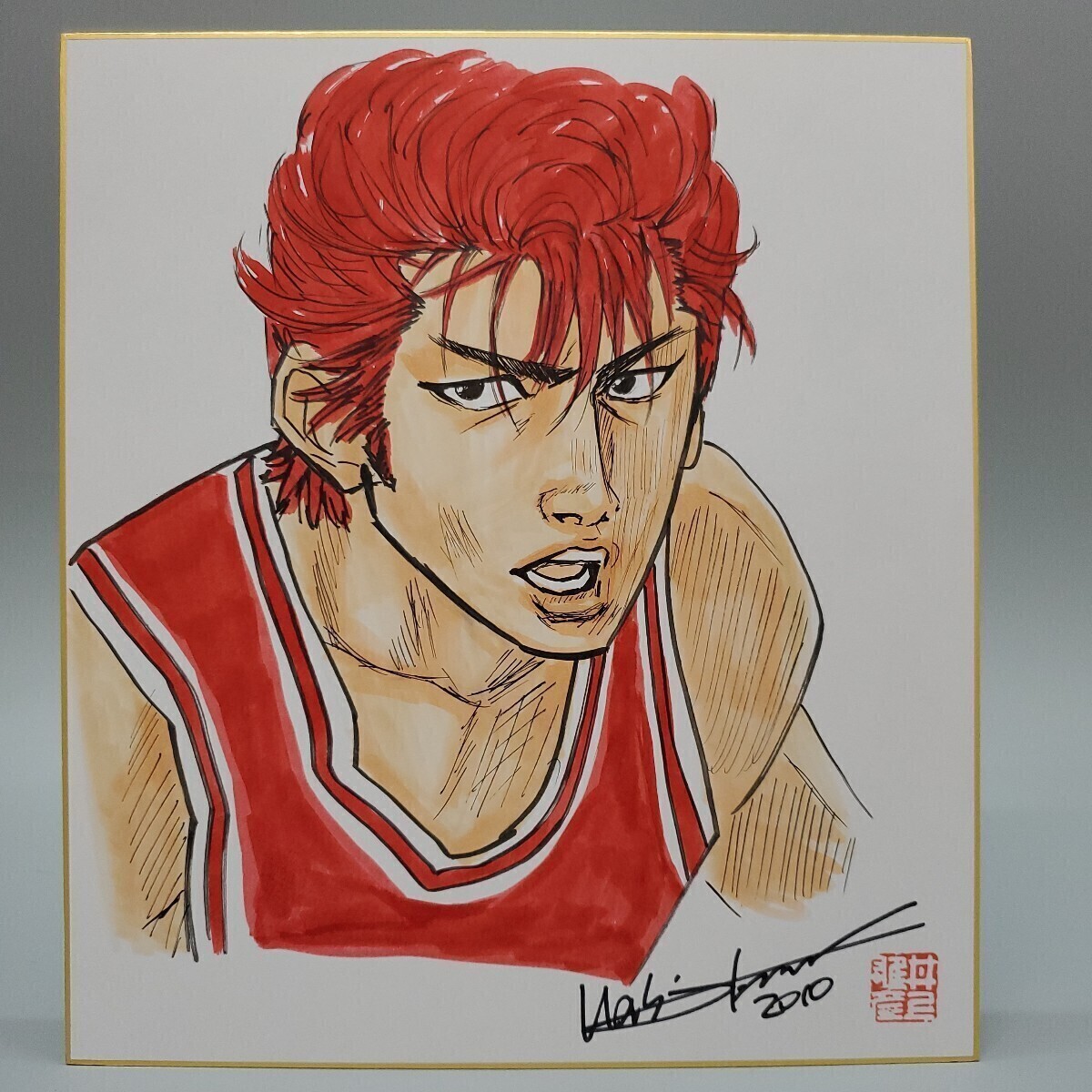 新品】SLAM DUNK 井上雄彦◇三井寿直筆サイン色紙 額付・ジャンプ25