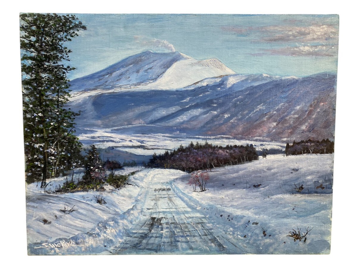 梅沢敏夫 「沼」 油彩 受賞歴多数 直筆サイン 群馬県生 額付絵画 風景