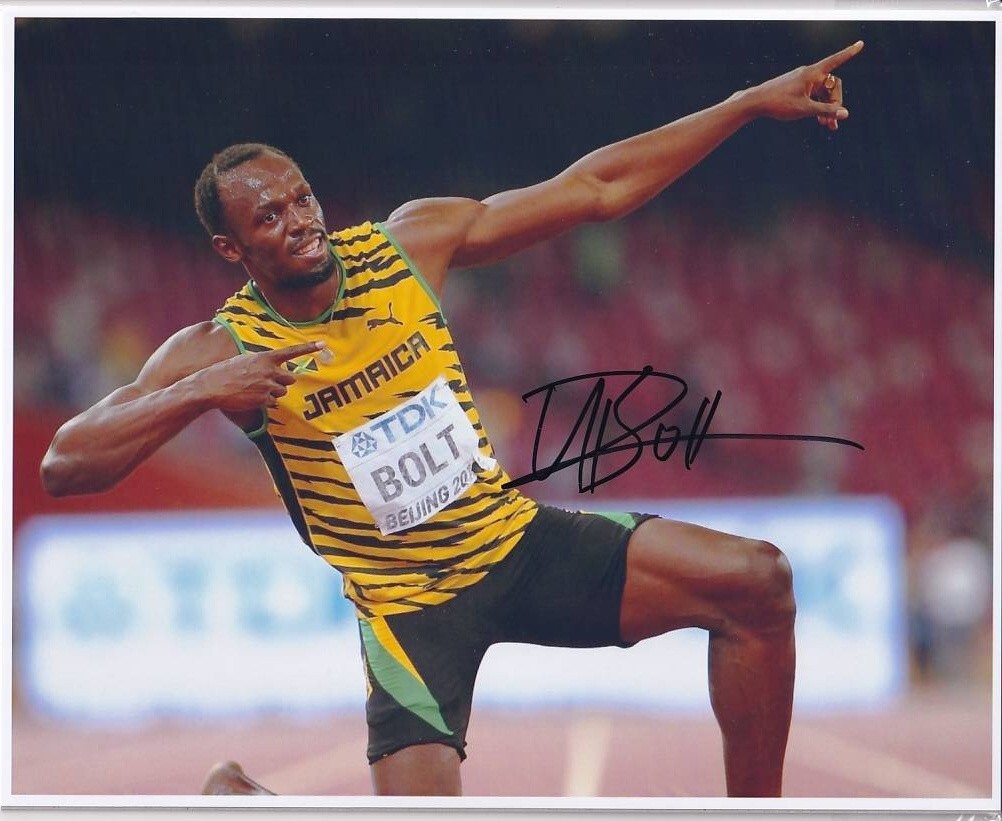 新品】ウサイン・ボルト 直筆サインフォト/写真 陸上 Usain Boltの落札