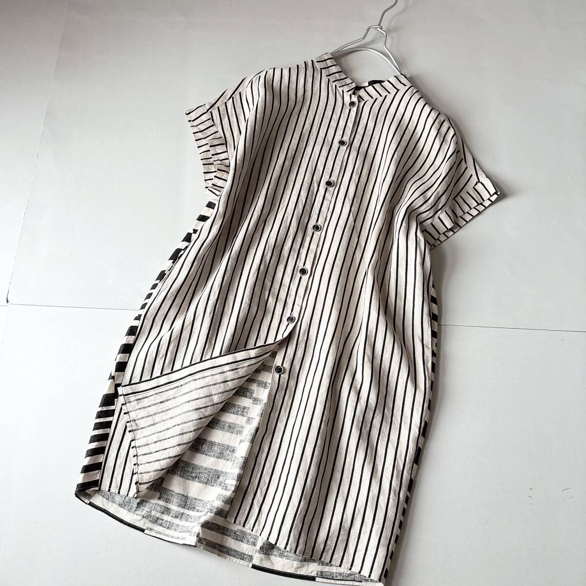 新品】ZARA 安室奈美恵 ストライプロングワンピース Lサイズの落札情報