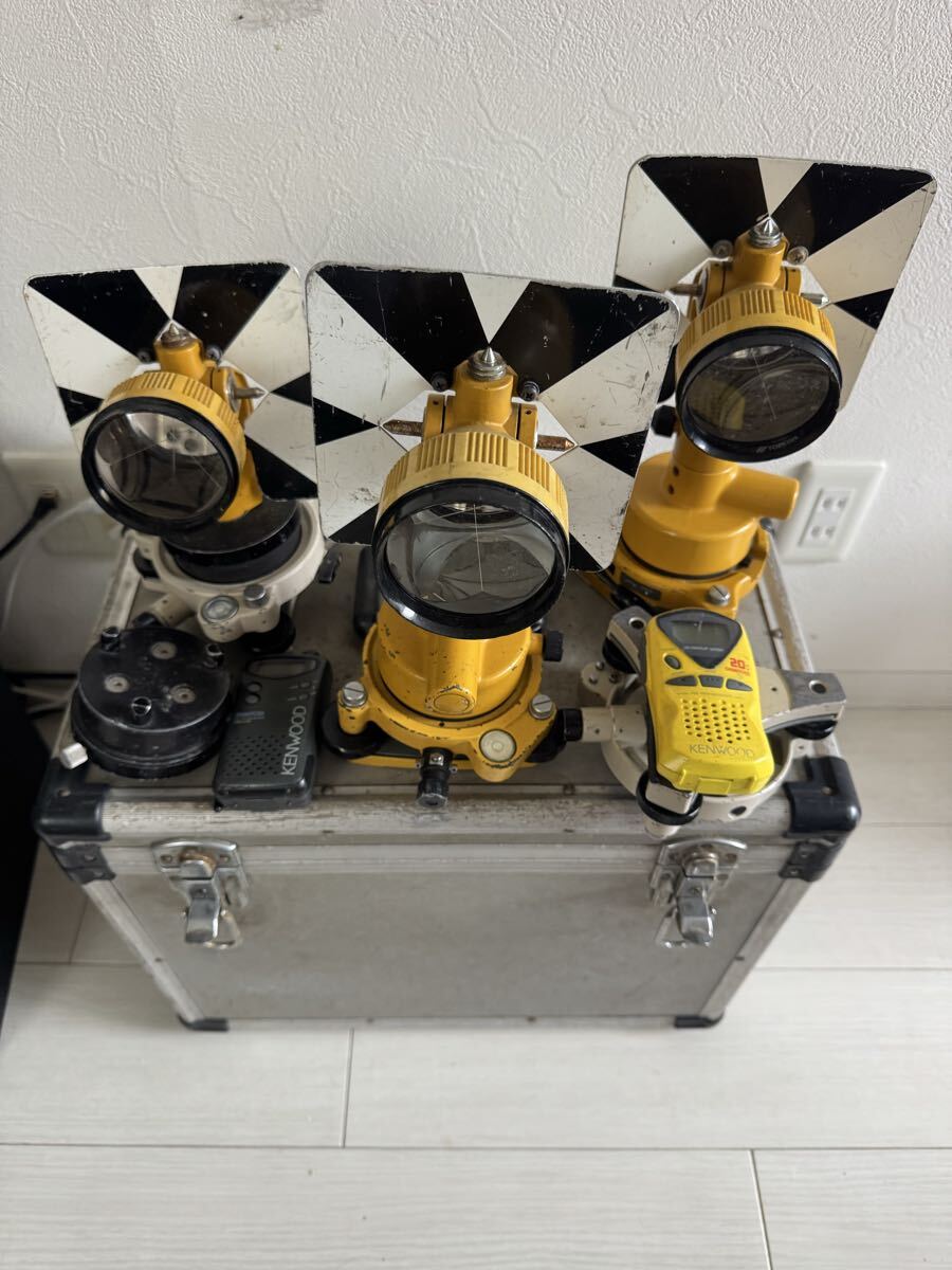 中古□TOPCON トプコン 一素子プリズム ターゲット ミラー 測量 三脚の 