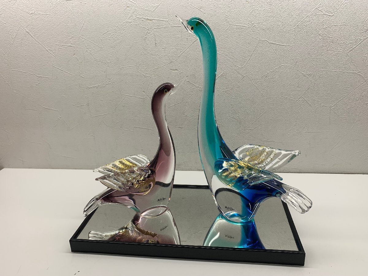 説明欄に記載】未使用マルティグラスMulti Glass 手造り 鳥ガラス 鶏
