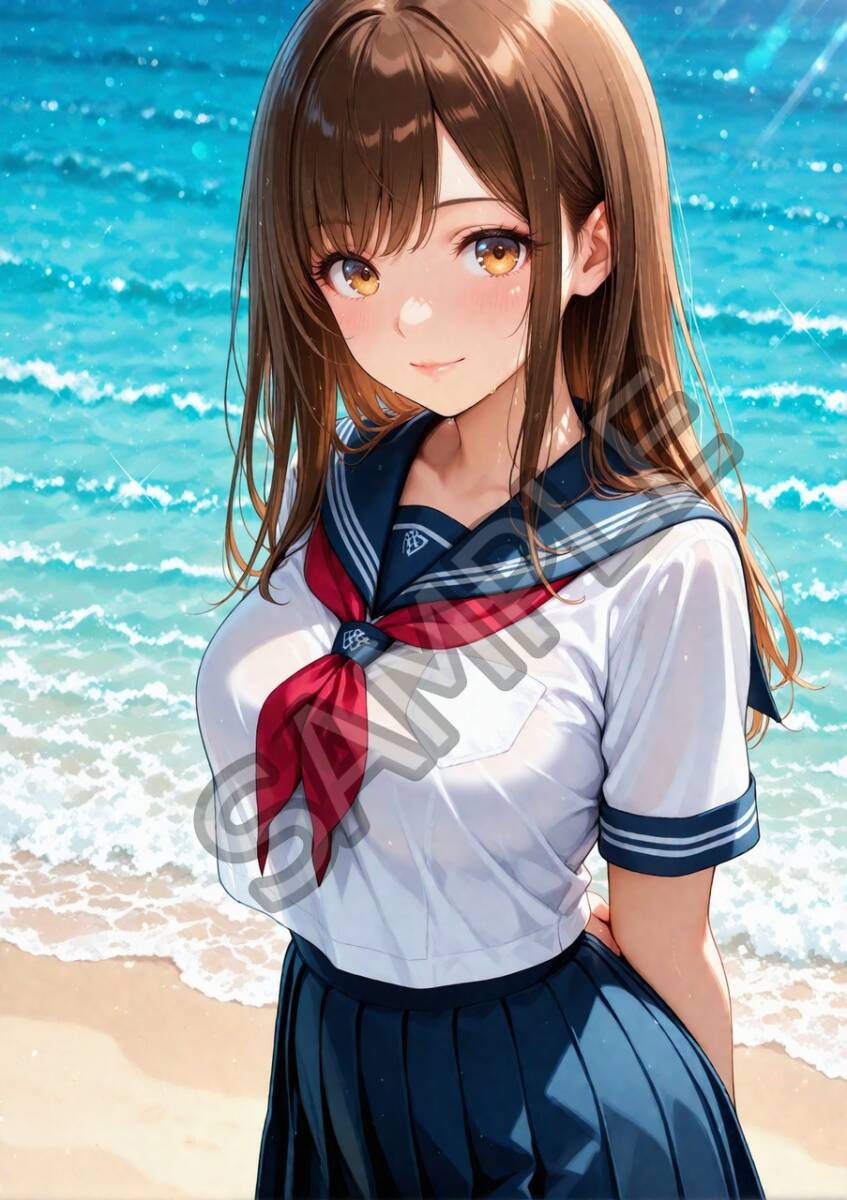 高画質 美少女 アート ポスター A4 かわいい AI イラスト 美女 コスプレ 未使用に近い】KT64[A4サイズイラスト] AIイラスト アートポスター