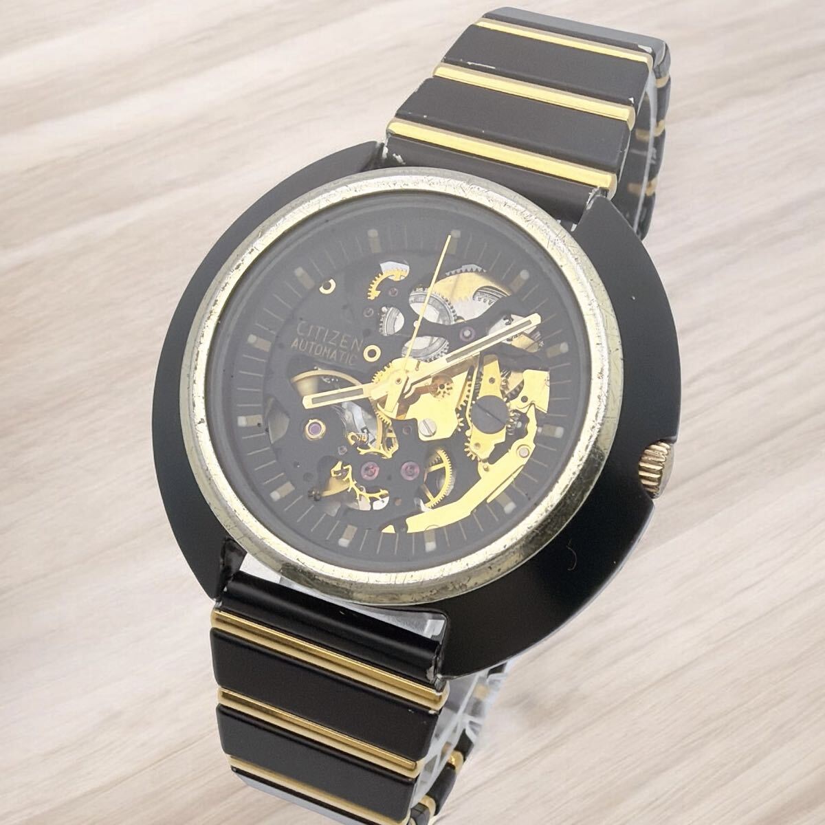美品 CITIZEN シチズン メカニカル スケルトン メンズ 4197-S062705 