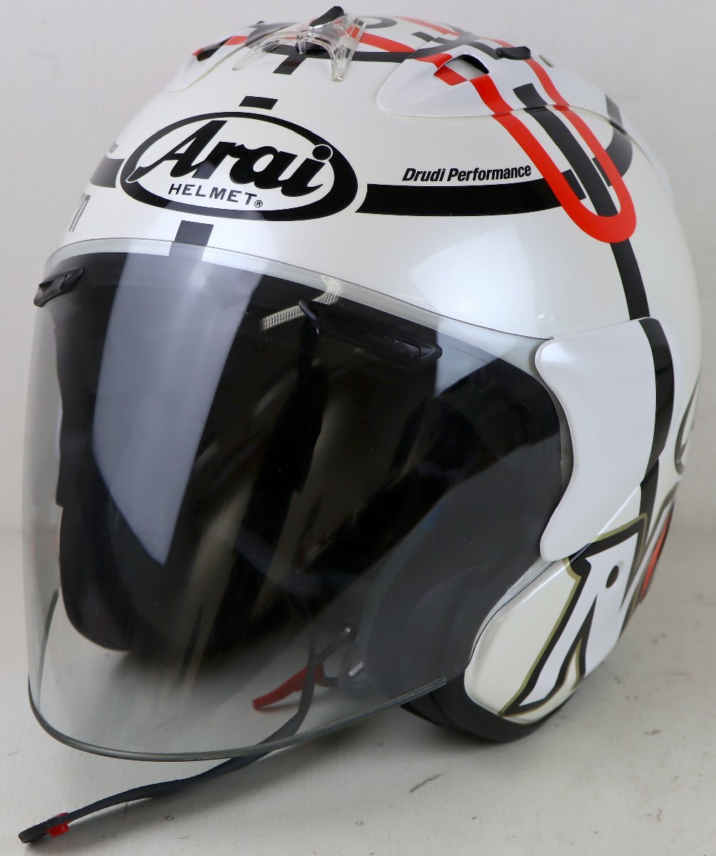 中古】○希少○Arai○新井広武製 ヘルメット MONZA 白色 白ふち○当時