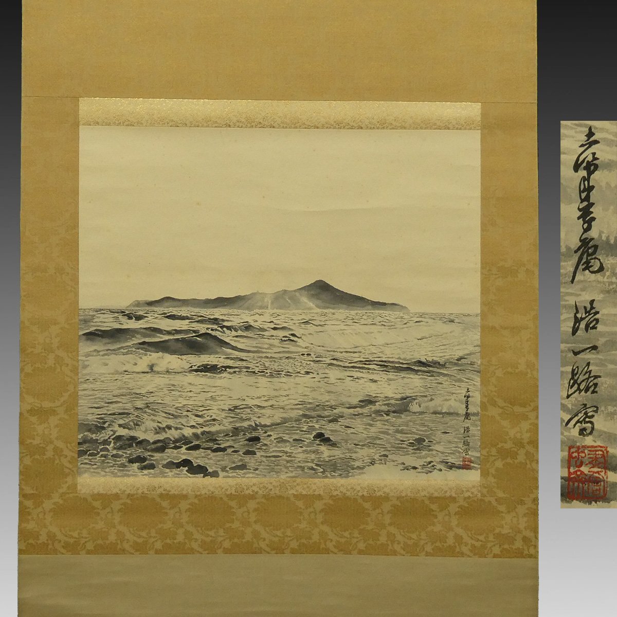P847◇日本画 《近藤浩一路》 「白鷺」 10号 自筆サイン 水墨画 額装