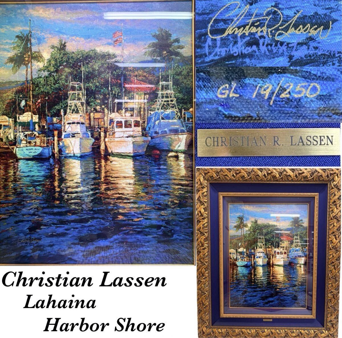 良好/美品】ラッセン代表作 手彩入 マウイ浜辺 夕日 海 波 ハワイ 風景
