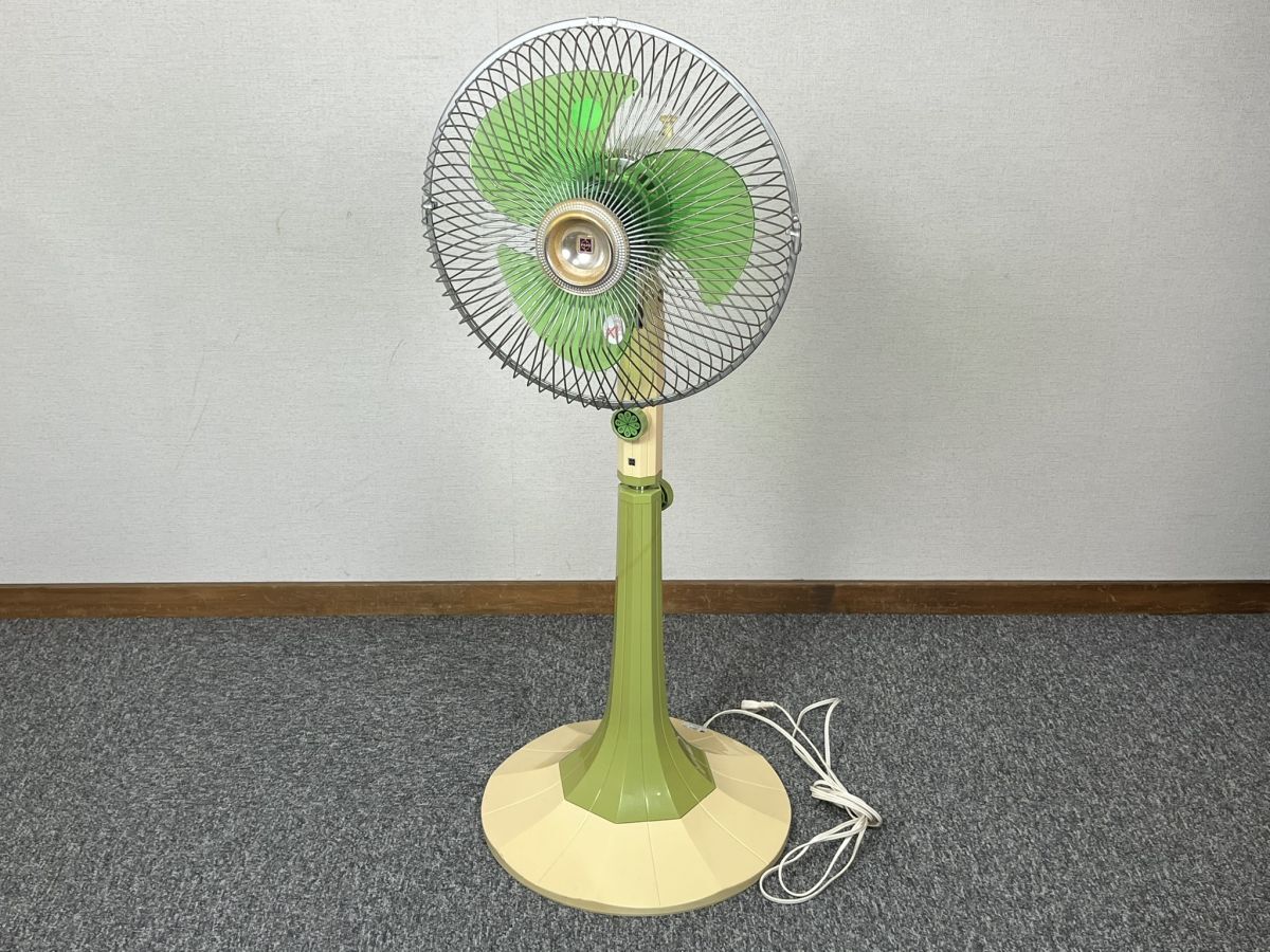 昭和レトロ】扇風機 松下電器 F-30K1J 緑羽根 ☆動作確認済み☆の落札
