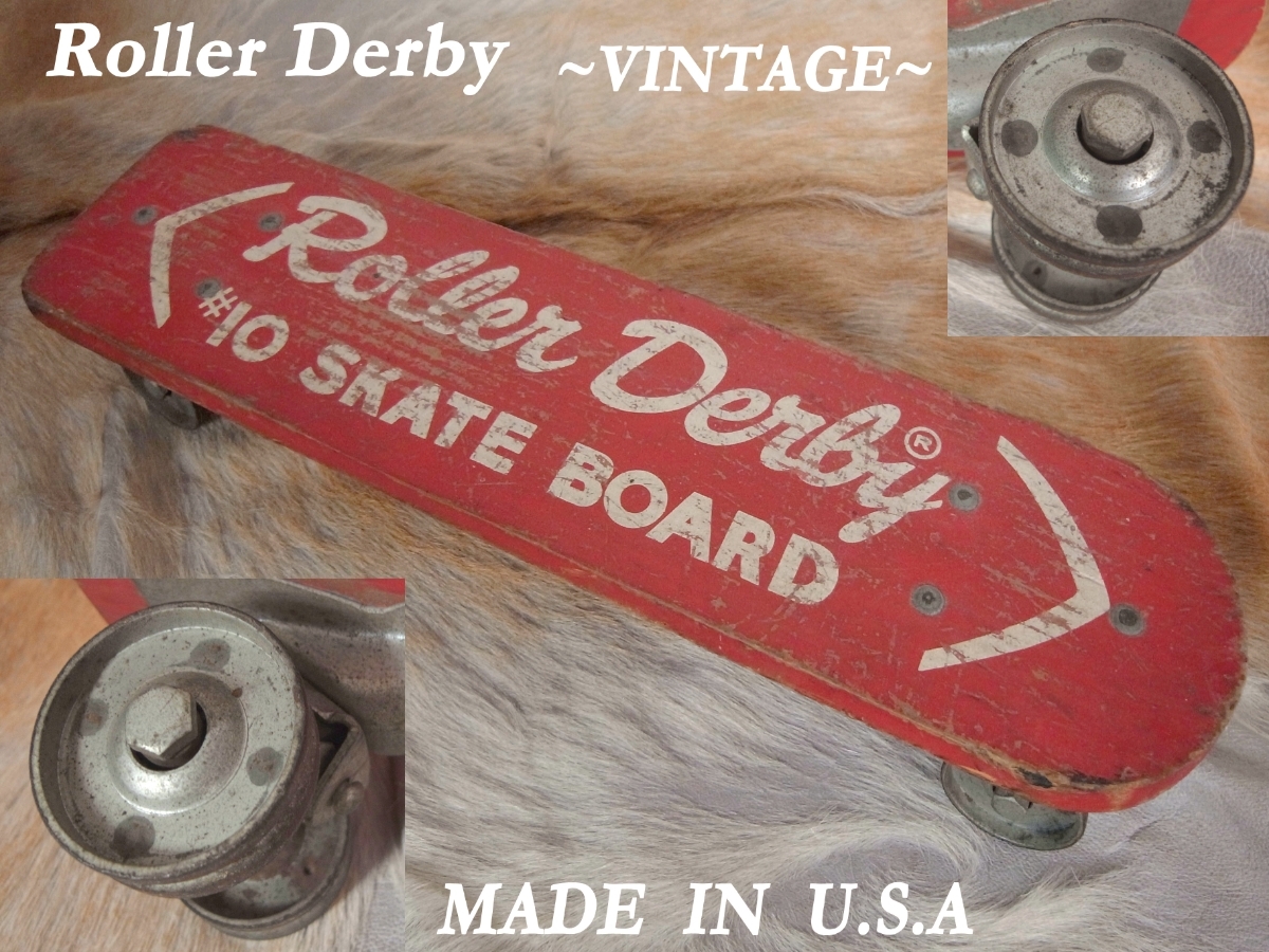 USAアメリカ製 60s70sビンテージRoller Derby ローラーダービーDeluxe＃ 10スケートボードWood★ VINTAGE
