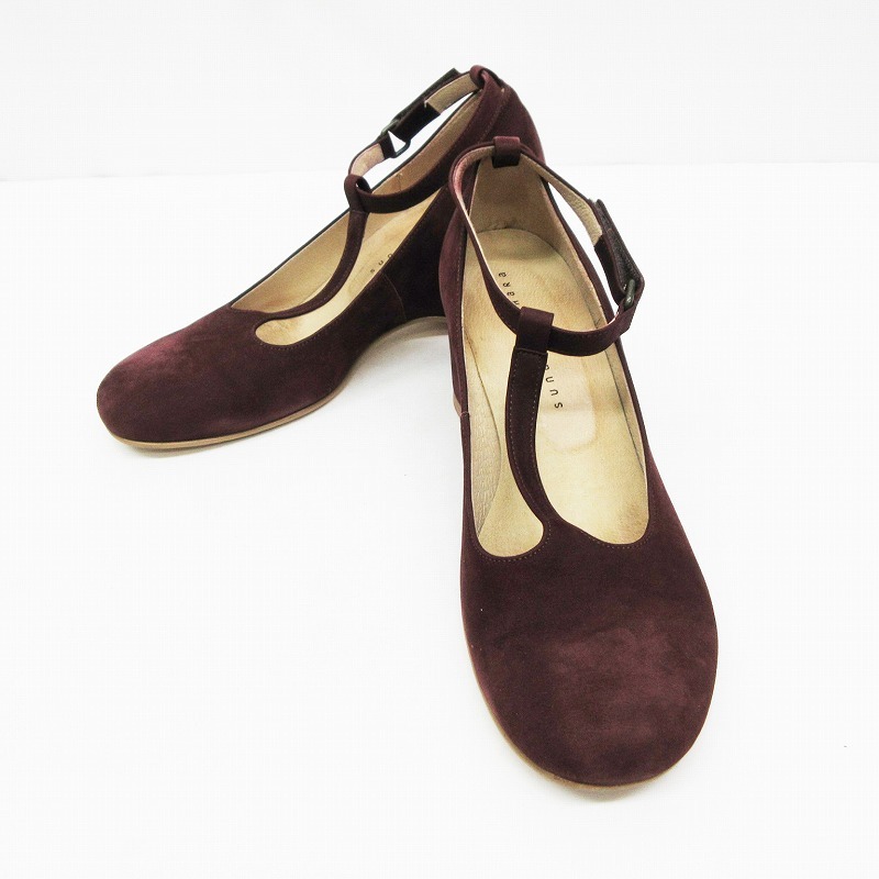 スナオクワハラ Sunao Kuwahara パンプス 靴 シューズ ストラップ ウェッジソール フェイクスエード M 約23 23 5cm相当 紫 パープル系 の落札情報詳細 ヤフオク落札価格情報 オークフリー スマートフォン版