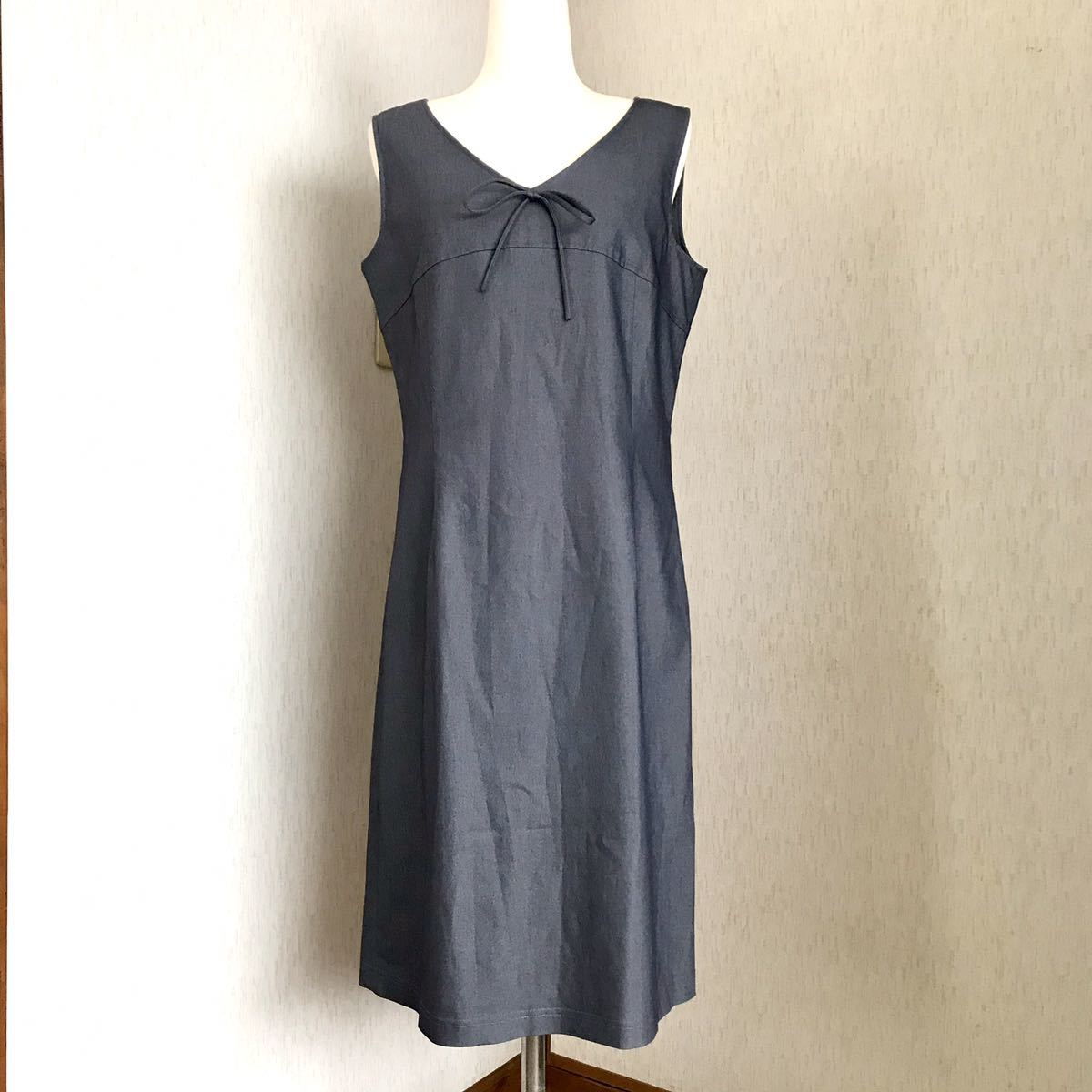 サイズ40 11号 Oggiオッジ La So La ノースリーブ ストレッチワンピース フロントリボン 濃いめグレー 日本製 の落札情報詳細 ヤフオク落札価格情報 オークフリー スマートフォン版