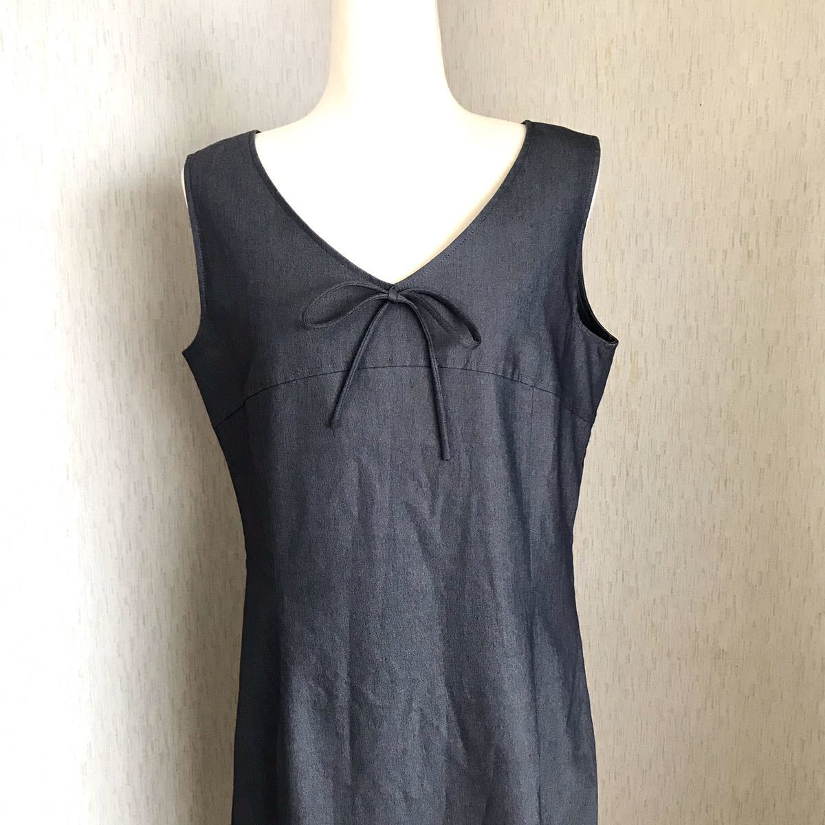 サイズ40 11号 Oggiオッジ La So La ノースリーブ ストレッチワンピース フロントリボン 濃いめグレー 日本製 の落札情報詳細 ヤフオク落札価格情報 オークフリー スマートフォン版