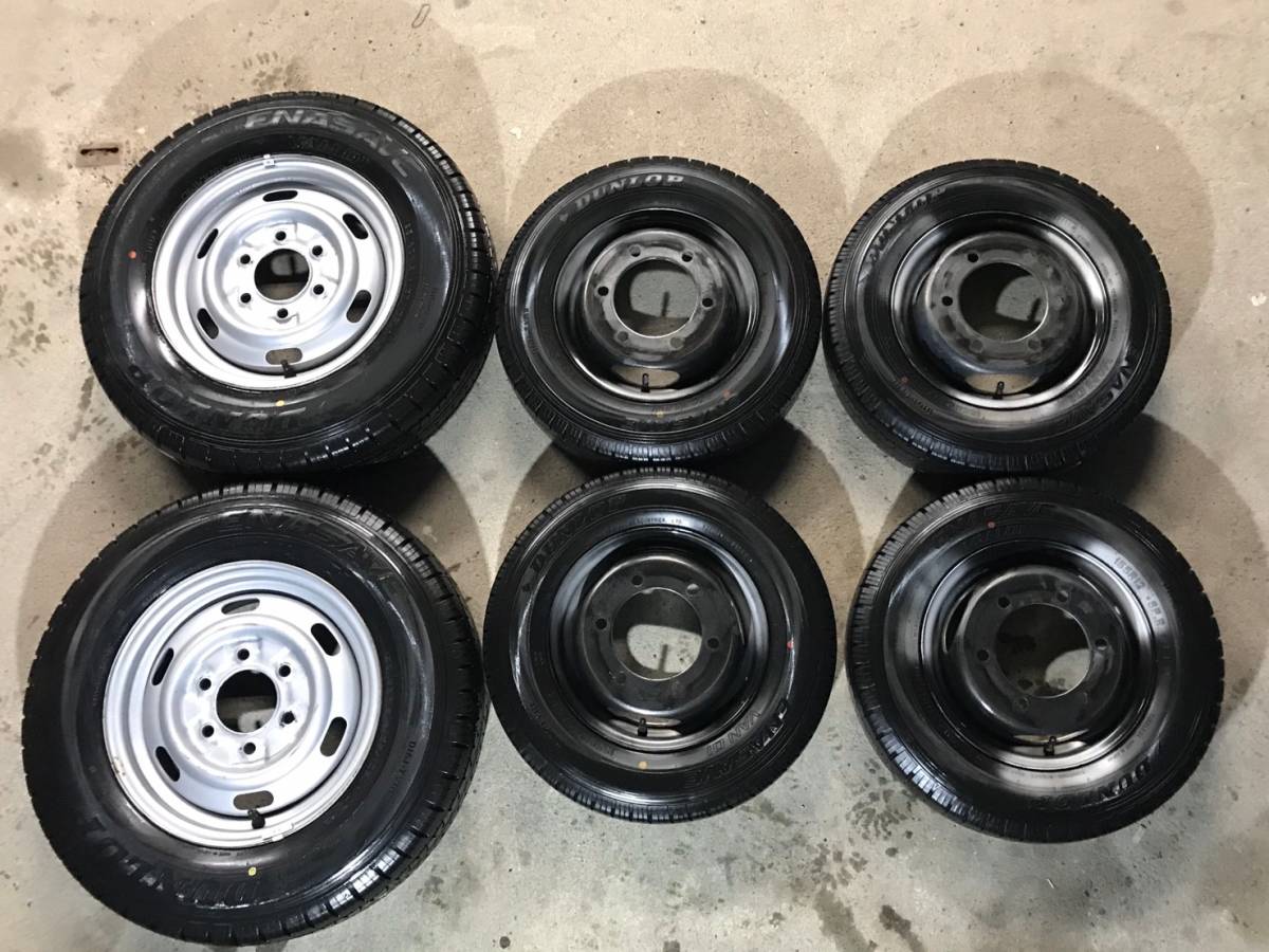バリ山】26年製 ダンロップ中古夏タイヤ 195/80R15 LT 4本セット
