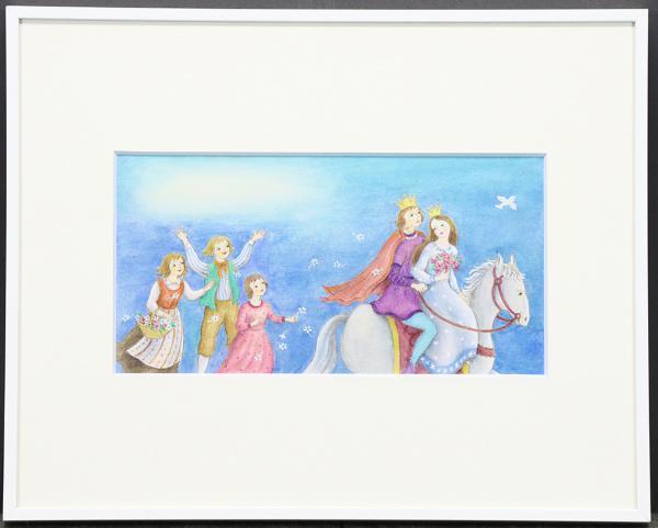 真作 Wish 武田和子 色鉛筆画 王女と王様 絵本原画 絵本作家 絵本原画展 北欧の光と風に育まれたメルヘンの世界 の落札情報詳細 ヤフオク落札価格情報 オークフリー スマートフォン版