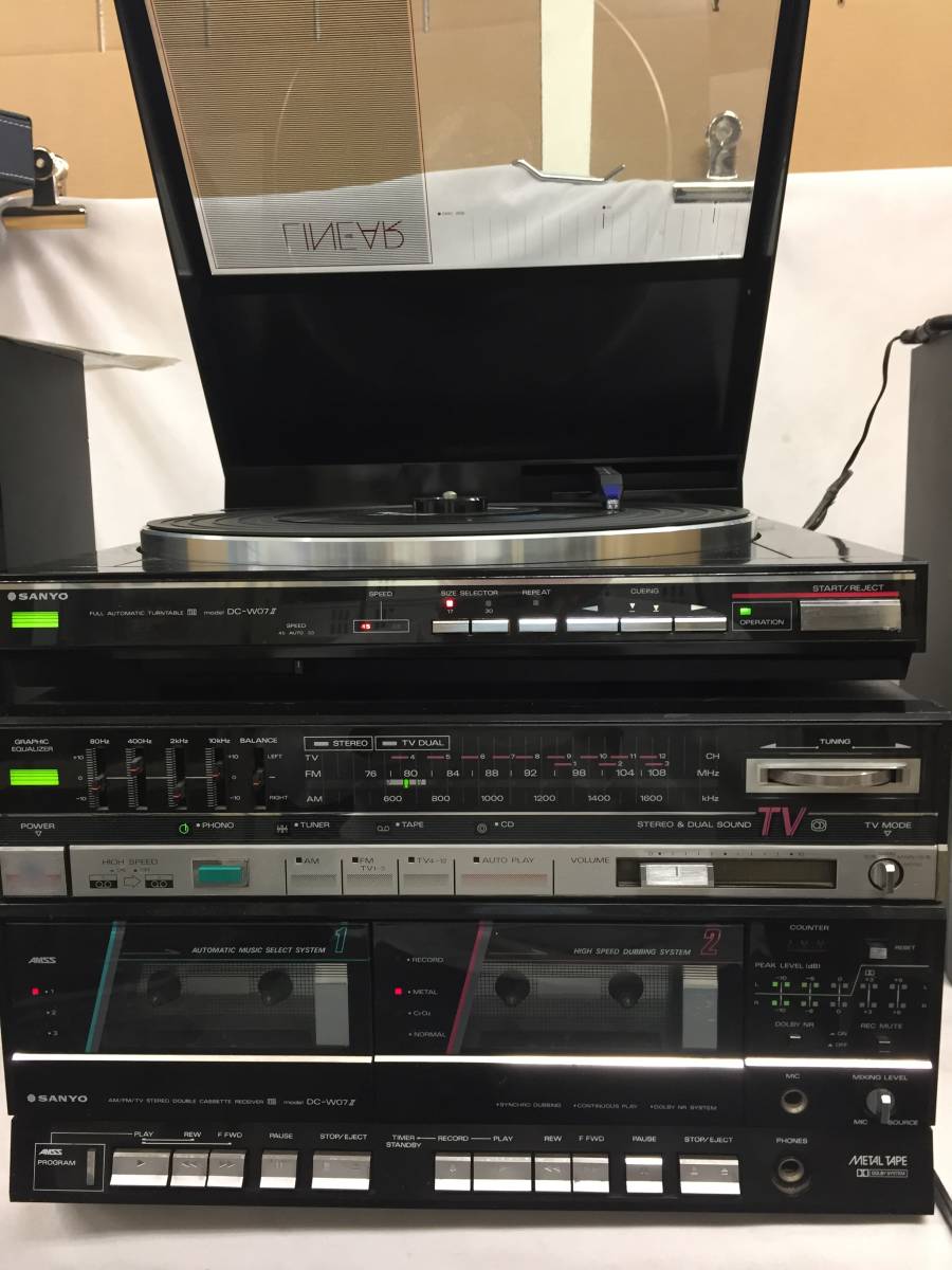 □SANYO□三洋電機 DC-W07 Ⅱ ミニコンポ カセットテープ レコード