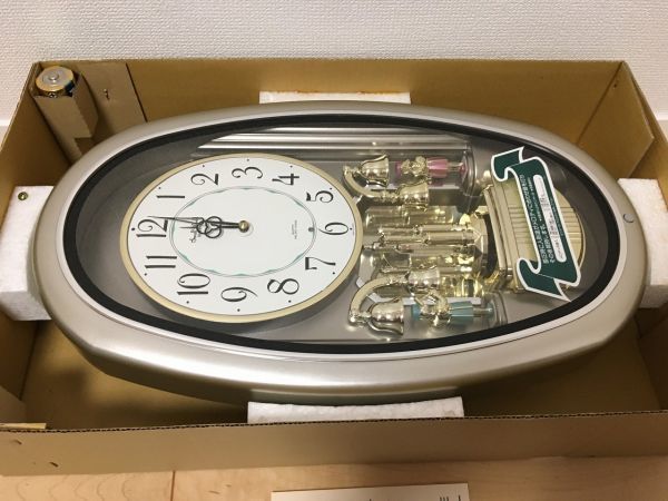 □未使用品□壁掛け時計 スモールワールド メネット3N 4MH740RN 19□壁