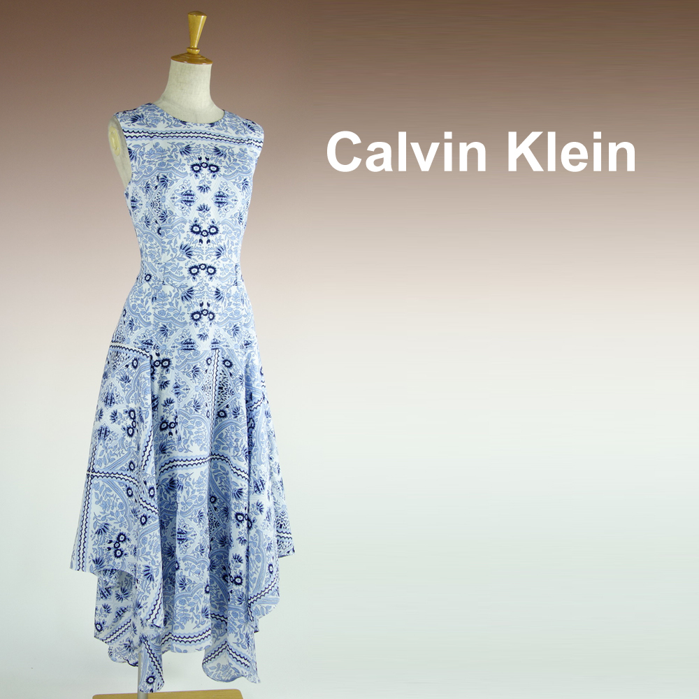 新品 新品 わけあり カルバンクライン 6 11号 白 青 花柄 Aライン ワンピース パーティドレス レディース きれいめ 結婚式 二次会 華37w21 の落札情報詳細 ヤフオク落札価格情報 オークフリー スマートフォン版