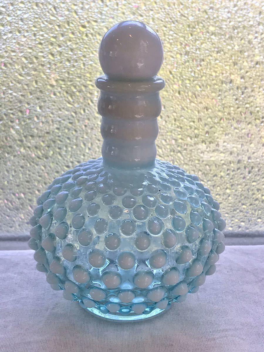 レア！送料込！蓋付 Fenton ブルー オパールセント ホブネイル