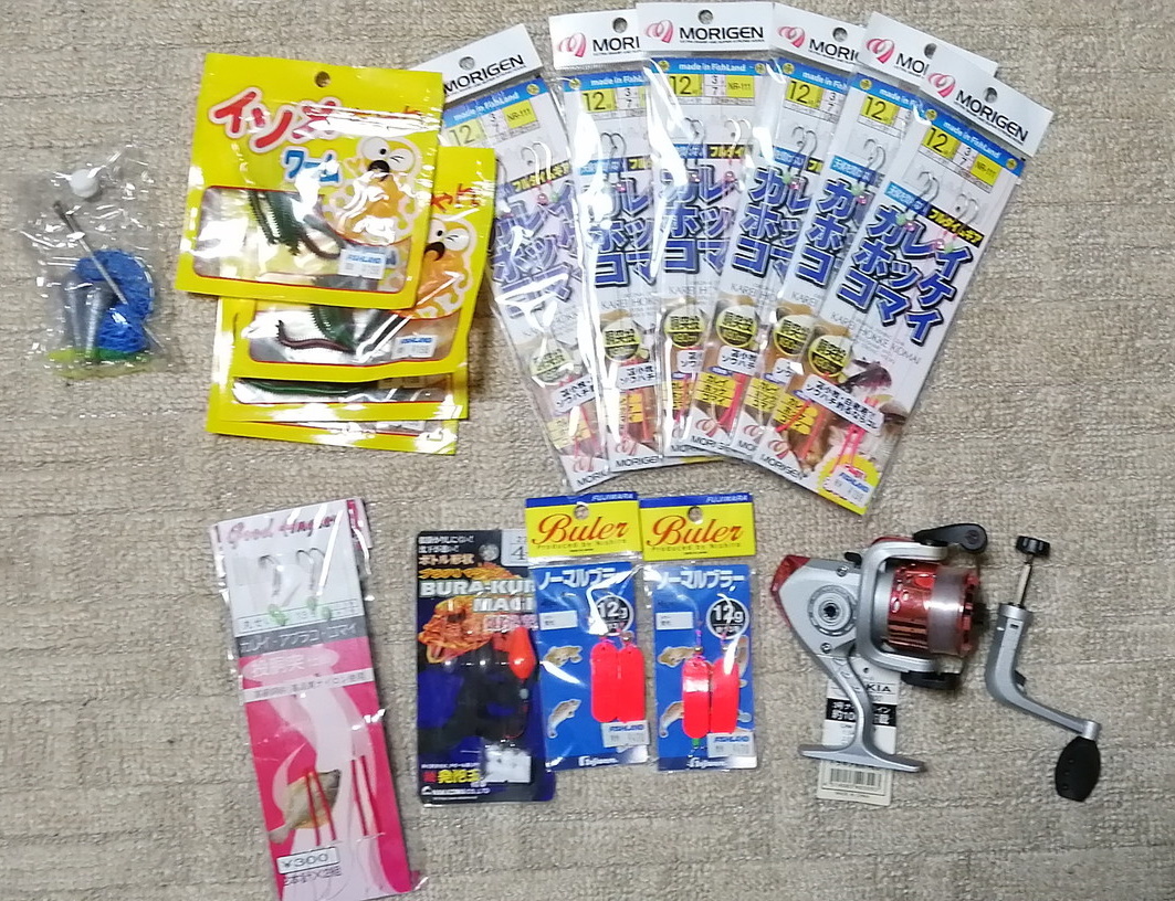 新品 送料5円 釣り具セット もりげん カレイ針 12号 Nr 111 ホッケ コマイ 疑似餌イソメ おもり15 スピニングリール付き の落札情報詳細 ヤフオク落札価格情報 オークフリー スマートフォン版