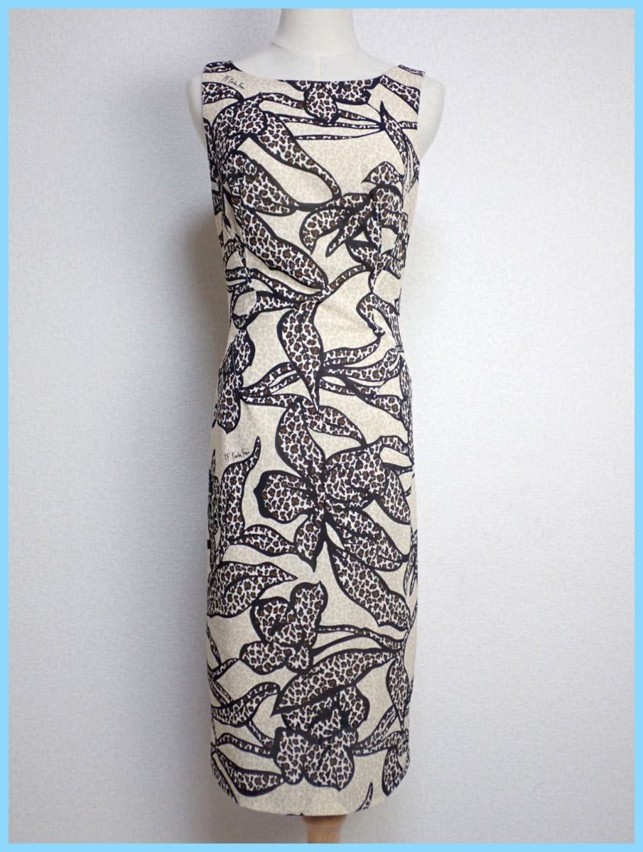 美品 Paola Frani パオラフラーニ ノースリーブ タイトワンピース S相当 ミモレ丈 ベージュ ブラウン他 レオパード 総柄 の落札情報詳細 ヤフオク落札価格情報 オークフリー スマートフォン版