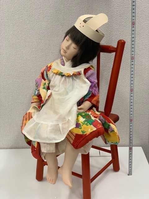29443】稲辺智津子 稲邊智津子 稲邉智津子「夢うさぎ」日本人形 創作