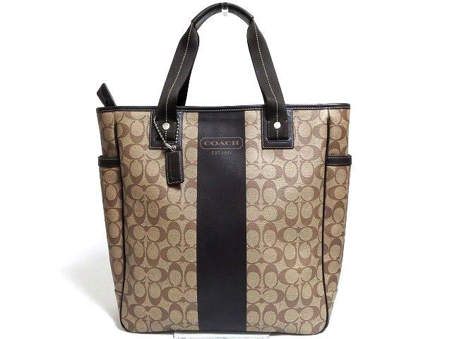 美品 COACH コーチ トートバッグ シグネチャー PVC F70588の落札情報