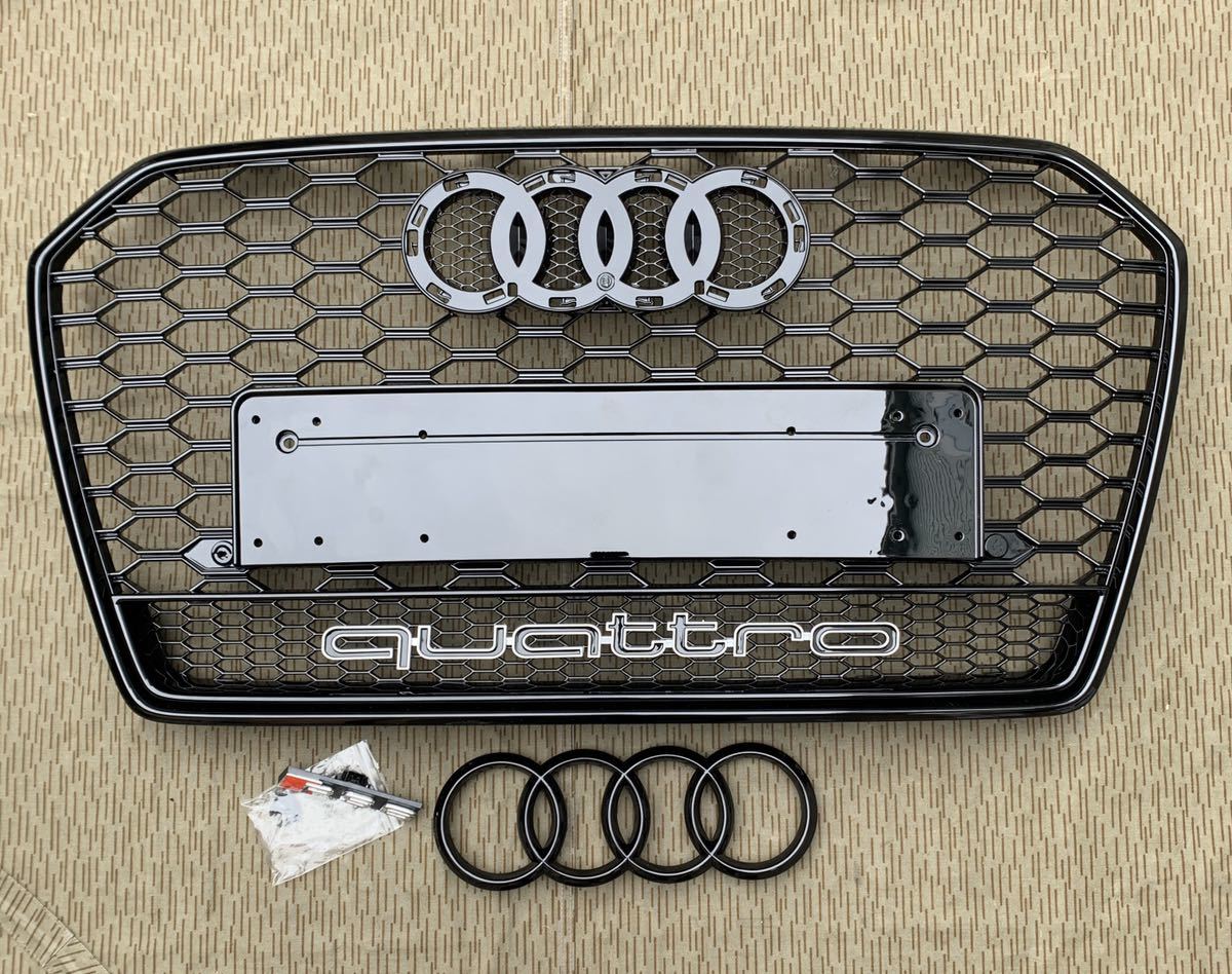 割引価格 C7 5 後期a6 4g アウディ Rs6風グリル ワゴン セダン ブラック 外装 エアロパーツ