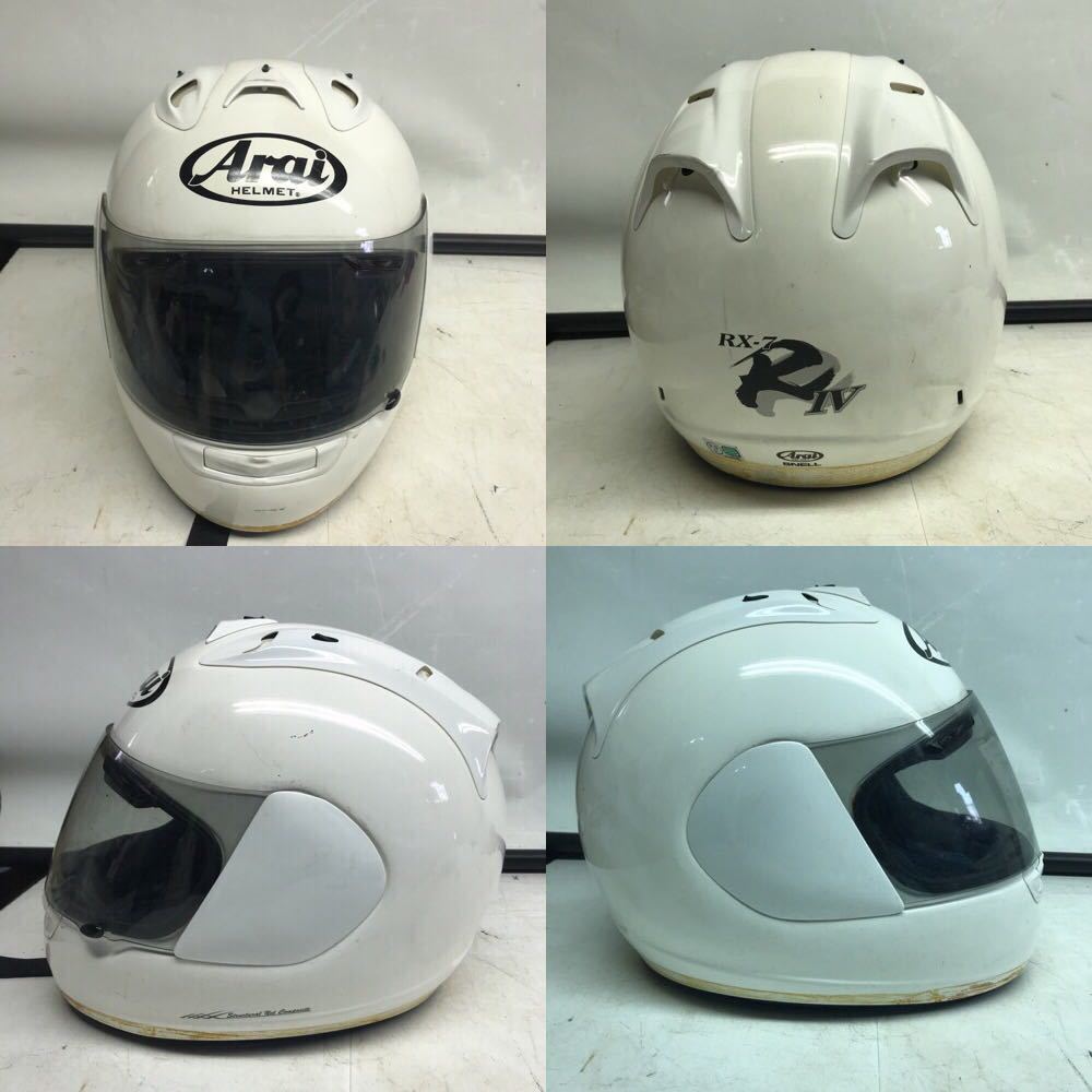 中古品Araiヘルメット:RX-7RRⅣホワイト Arai/アライ フルフェイスヘルメット RX-7RR4/RX7RR4 ホワイト 61-62cm