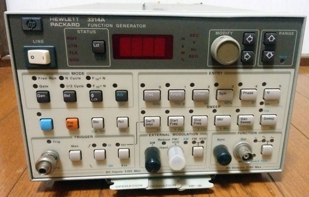 HP 3314A Function Generator ファンクションジェネレーター波形発生器／ヒューレット パッカード HEWLETT