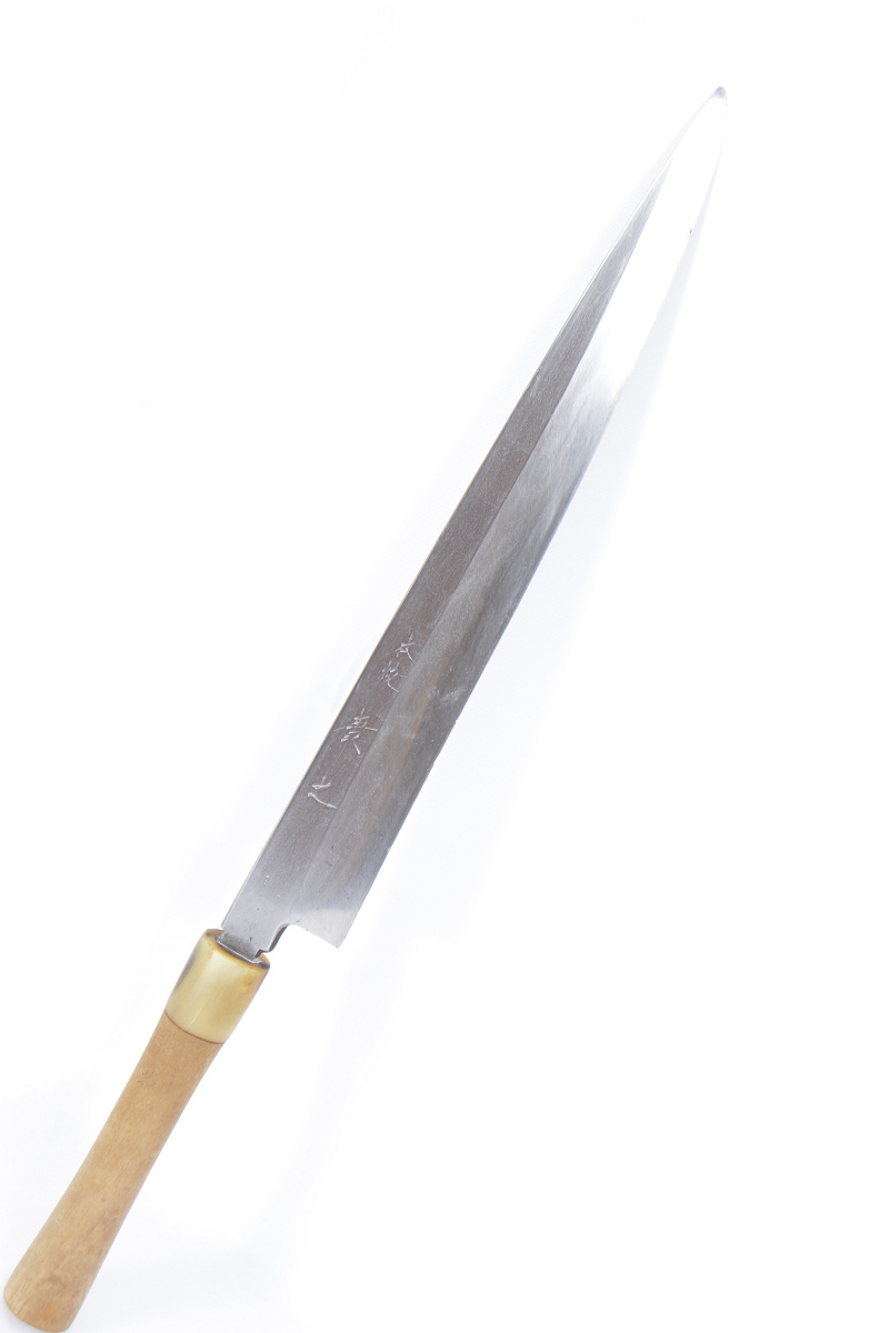 美品 康之 本焼 柳包丁 九寸 栗型柄 刃渡り約280mm 柳刃 の落札情報詳細 ヤフオク落札価格情報 オークフリー スマートフォン版