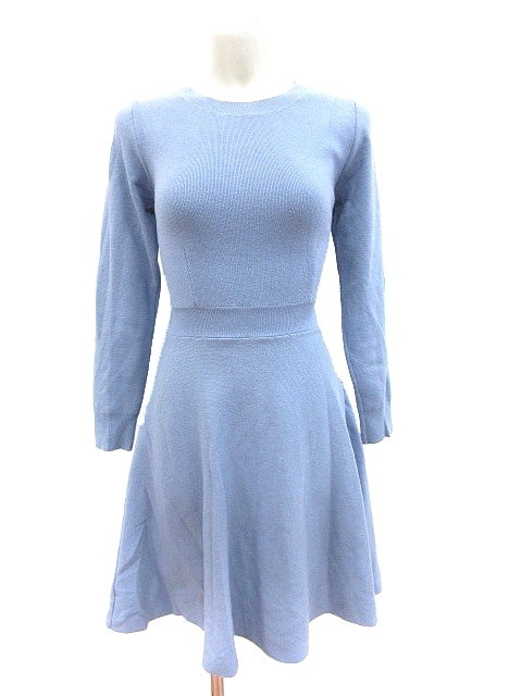 スナイデル Snidel ワンピース フレア ひざ丈 ニット 長袖 バックレース レースアップ F 水色 ライトブルー Ct レディース の落札情報詳細 ヤフオク落札価格情報 オークフリー スマートフォン版