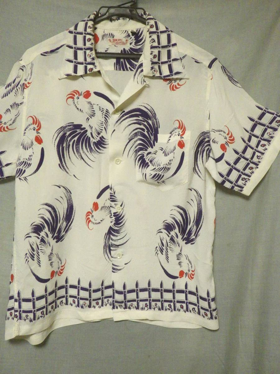 SUN SURF サンサーフ アロハシャツ ROOSTER 雄鶏 Mサイズ