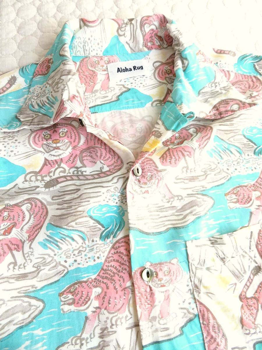 Aloha Rug 寅ちゃんアロハシャツ Aloha Rug アロハラグ アロハシャツ 寅ちゃん レーヨン サイズM 日本製