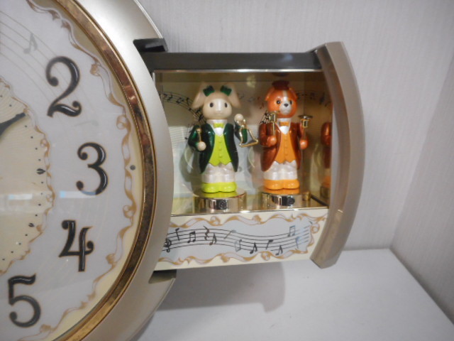 最安値　Small World リズム 電波時計 4MN490RH 動作確認済み 最安値Small World リズム 電波時計 4MN490RH 動作確認済み