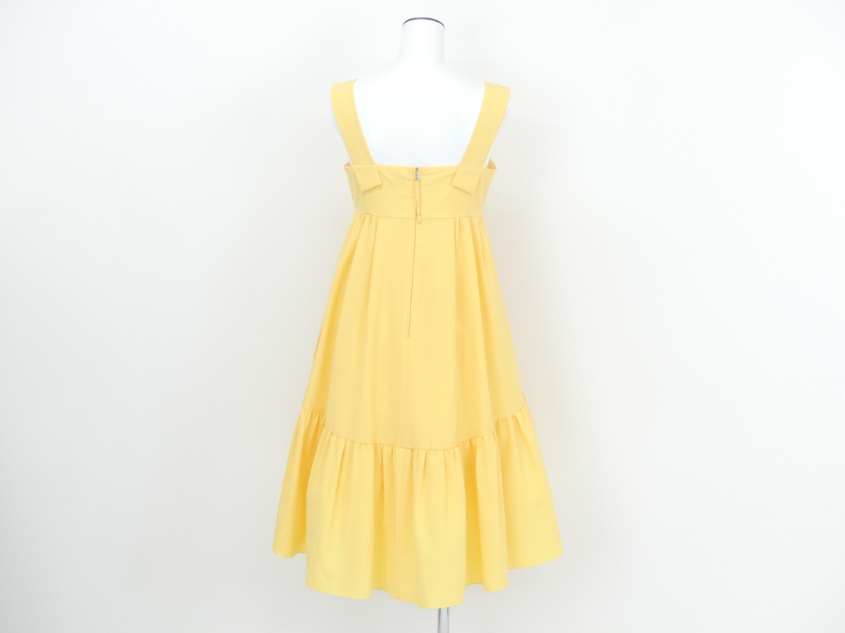 Foxey Newyork シンデレラハネムーンワンピース 40 ソフトイエロー クールストレッチ素材 ペチコート付 大人かわいい の落札情報詳細 ヤフオク落札価格情報 オークフリー スマートフォン版