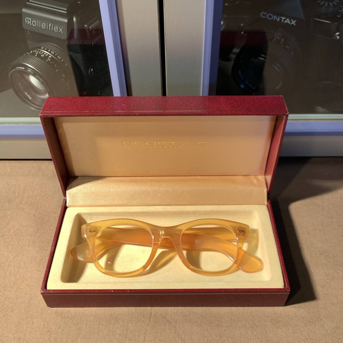 本鼈甲メガネ47.66g金K18金具べっ甲Glasses白鼈甲 レア眼鏡レンズ入り 
