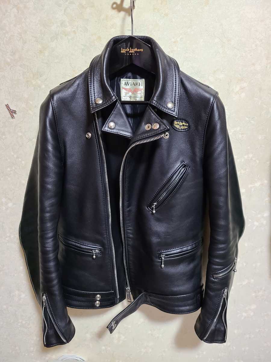ルイスレザー441Tsize34 タイトフィット サイクロン 小襟加工 タグ付き