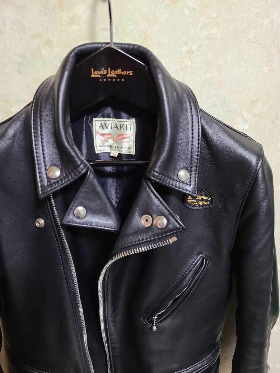 ルイスレザー441Tsize34 タイトフィット サイクロン 小襟加工 タグ付き