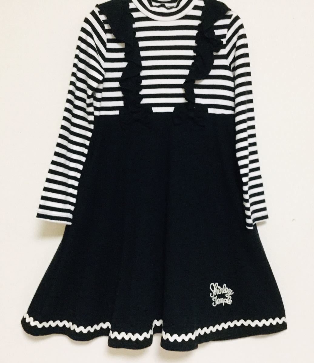 シャーリーテンプル ボーダーワンピース ぶ厚 