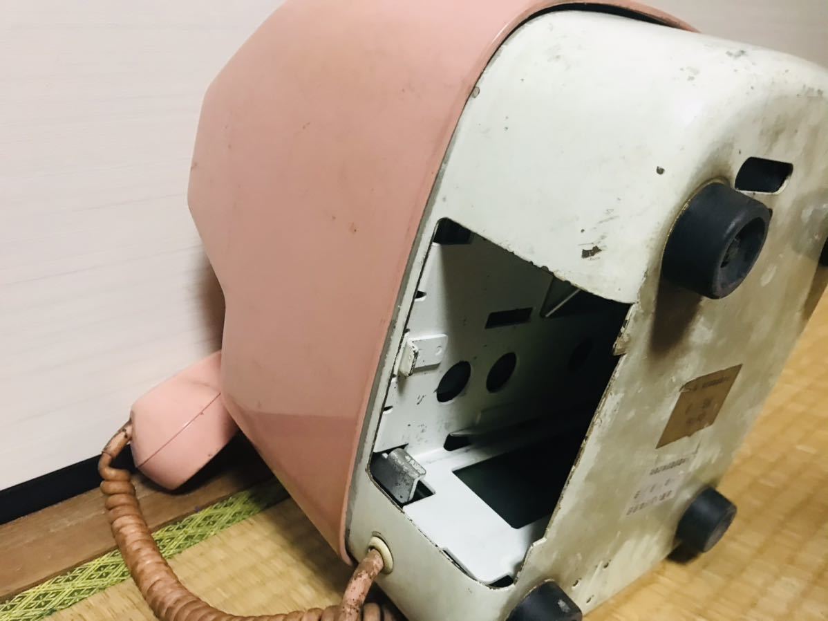 レトロ【田村電機】ピンク電話公衆電話ダイヤル式675A2 60年製10円専用