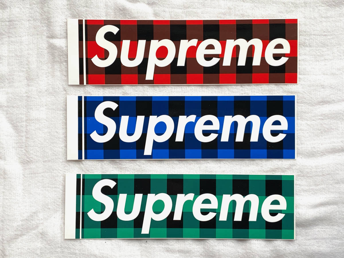 専用 Supreme Buffalo Check Box Logo Sticker 3枚セット バッファローチェック 新品 ボックスステッカー 正規品 07AW Buffalo Check Box Logo ステッカー