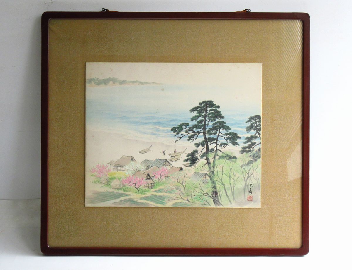 昭和初期の日本画家・興津魚周絵画